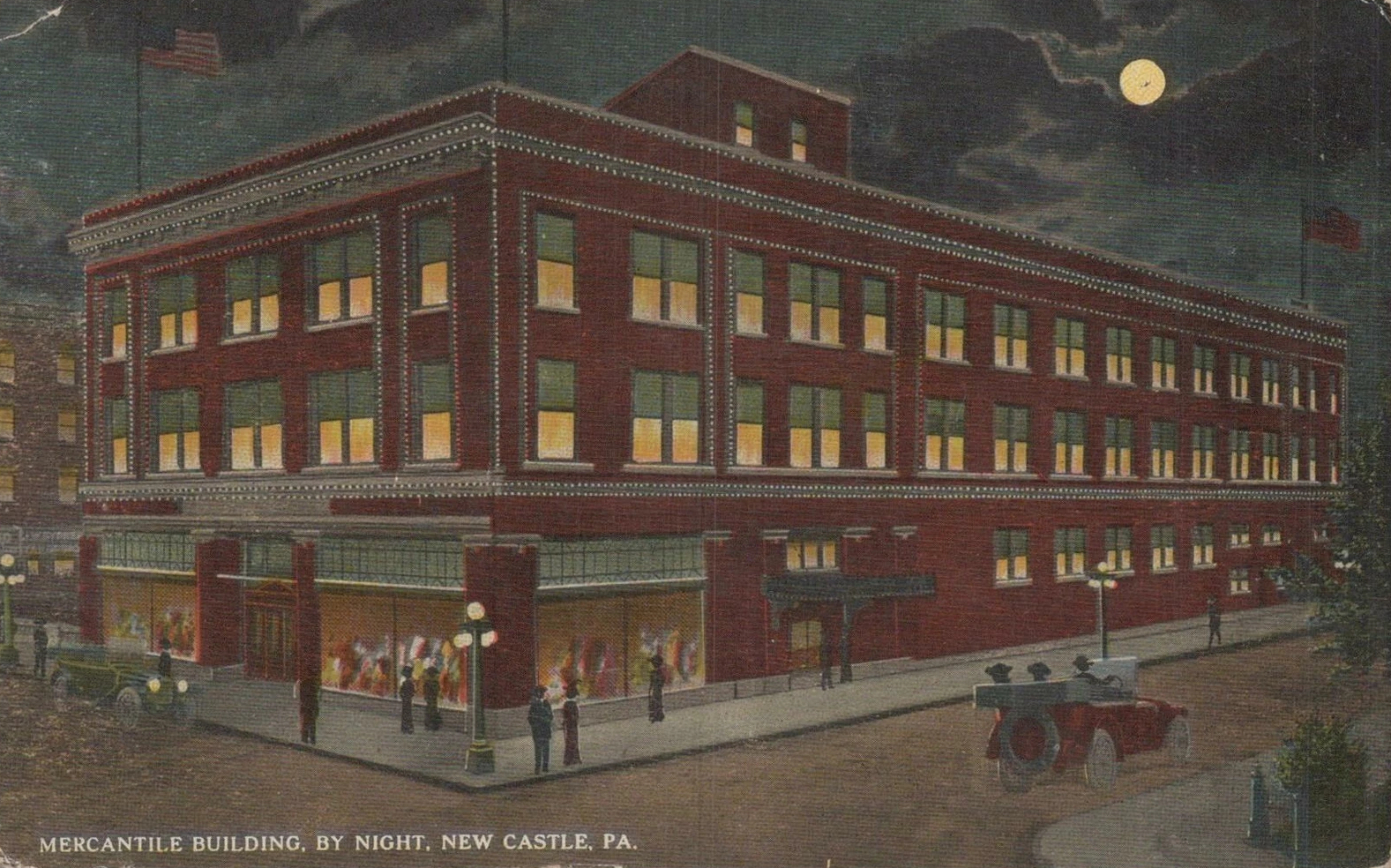 Mercantile Building at night